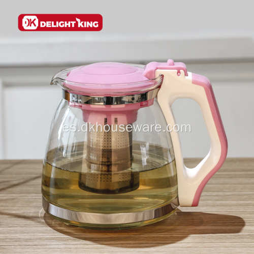 tetera de vidrio borosilicato con infusor de té